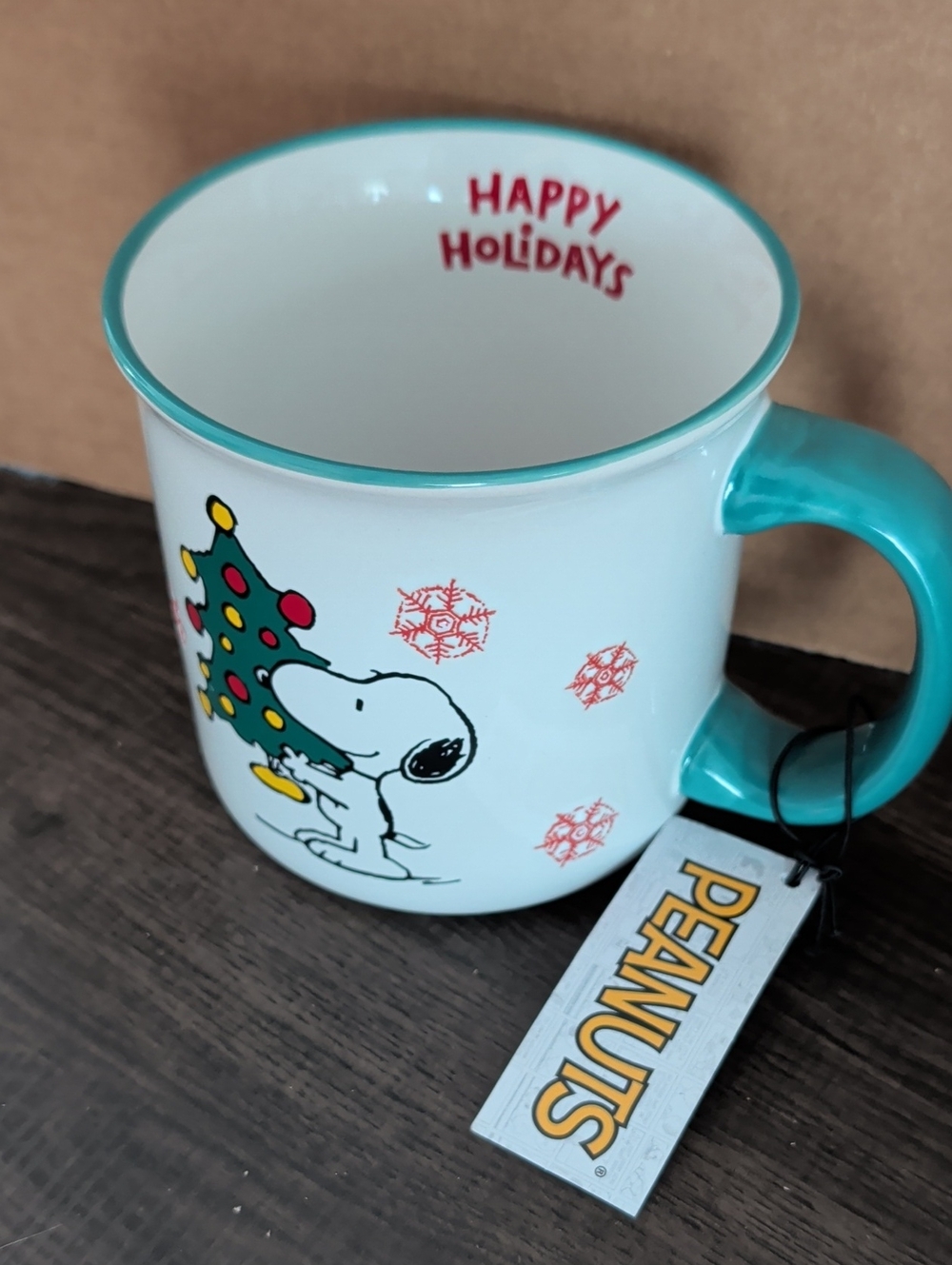Peanuts Snoopy Holiday Mug Happy Holidays Inside